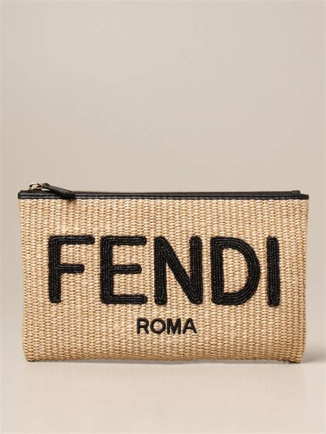 fendi straw clutch|Fendi clothing for women.